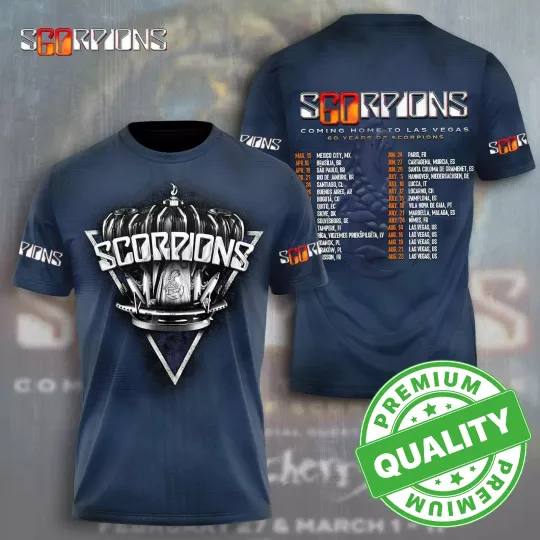 Discover Scorpions Band 2025 World Tour Coming Home 3D AOP Shirt Unisex S-5XL E1671