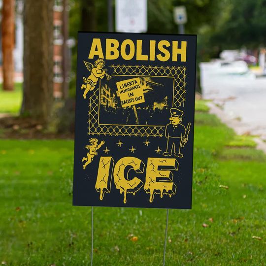 Discover Ablolish ICE Sign, Protest Yard Sign, Resist Sign, FDT Yard Sign