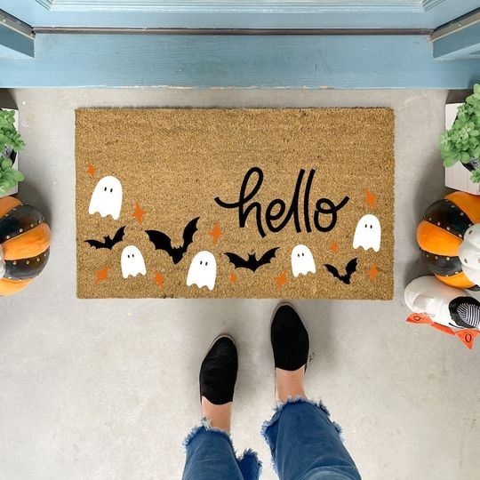 Discover Halloween Doormat Bats, Ghost Welcome Mat, Outdoor Doormat Halloween Doormat 0924