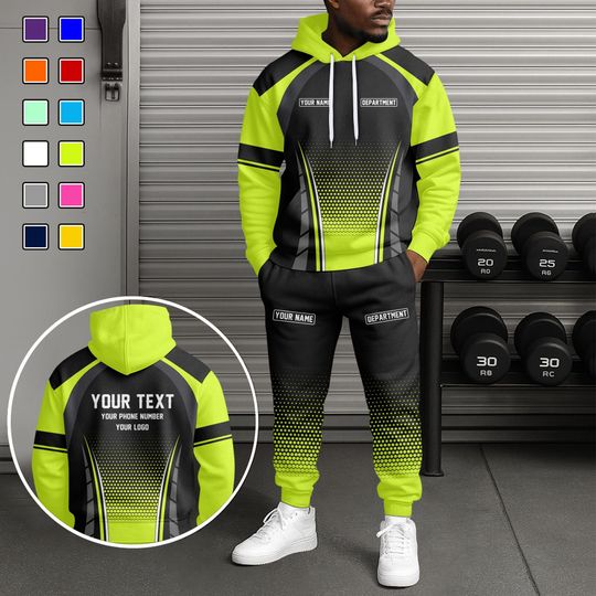 Discover Custom Tracksuit, Name and Text on a Hoodie Sweatsuit, Gradient Color 2 Piece Personalized Tracksuit,  Personlised 2 Piece Hoodie Set