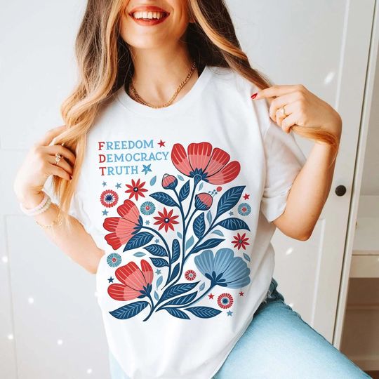 Discover Subtle Anti-FDT Flowers Shirt, F*ck Donald Trump Shirt, Floral FDT Gift