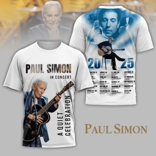 Discover Paul Simon A Quiet Celebration Concert 2025 3D T-Shirt