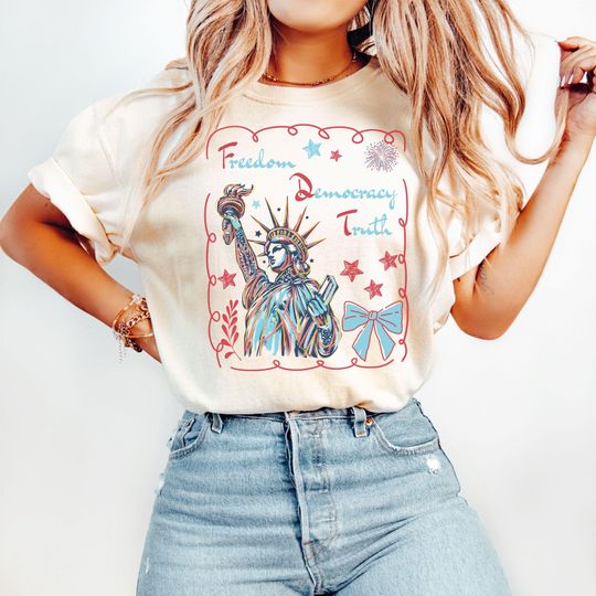 Discover Patriotic Subtle FDT USA Tee, Freedom Democracy Truth Shirt, Usa Anti Trump Tee