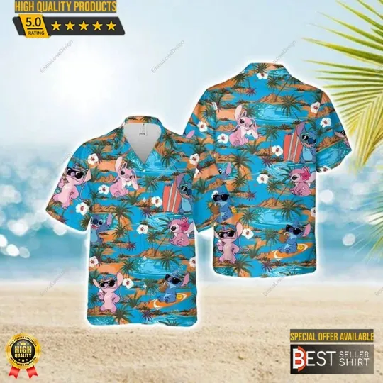 Discover Stitchh Angel Disneyyy Hawaii Disneyyy Cruise 2023 Disneyyy Hawaiian Shirt