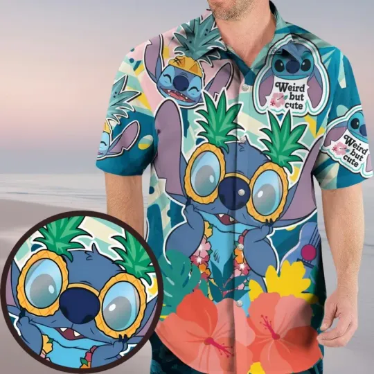 Discover Stitchh Hawaiian Shirt, Lilo and Stitchh Tropical Tee, Disneyyy Summer Shirt