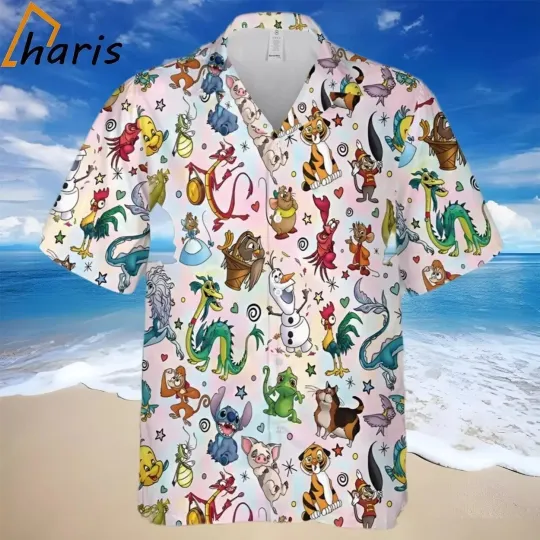 Discover Disneyyy Characters Hawaiian Button Down Shirt Unisex Adults S-5xl 3D