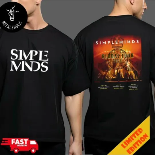 Discover Simple Minds Alive &Kicking 2025 Tour Date T-Shirt