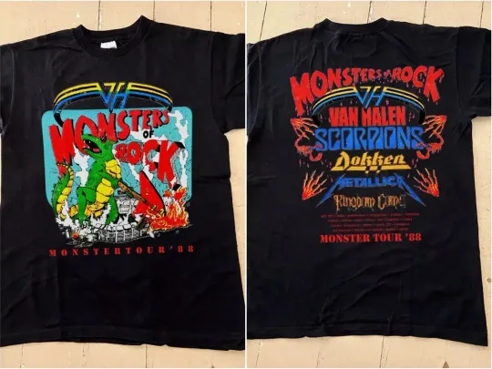 Discover Vintage Monsters of Rock Tour 1988 T-Shirt, Halen Van Gift