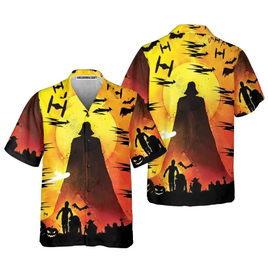 Discover Starr Warss Darthh Vaderr Halloween Hawaiian Shirt   Gift For Family Friends