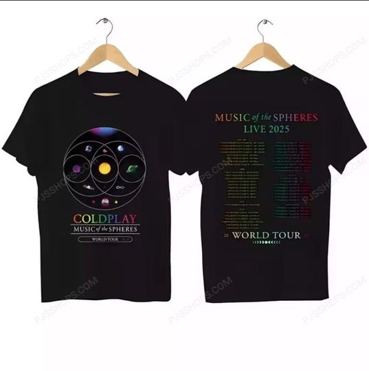 Discover Coldplay Concert Shirt 2025, Double-Sided World Tour T-Shirt
