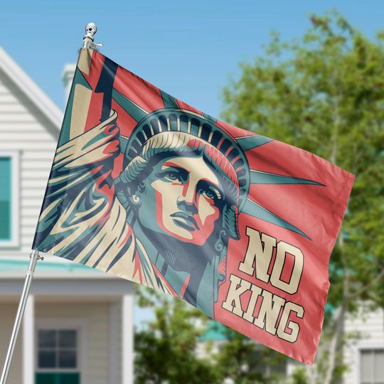 Discover no King LibertyHouse Flags, Statue of Liberty Protest House Flags