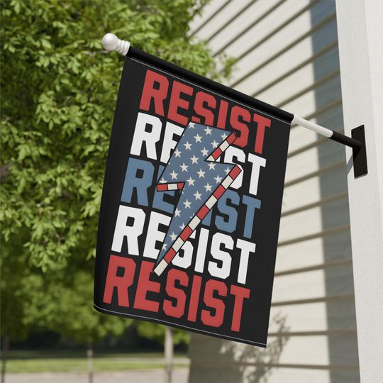 Discover Resistance Resist House Flags, Subtle Anti Trump House Flags