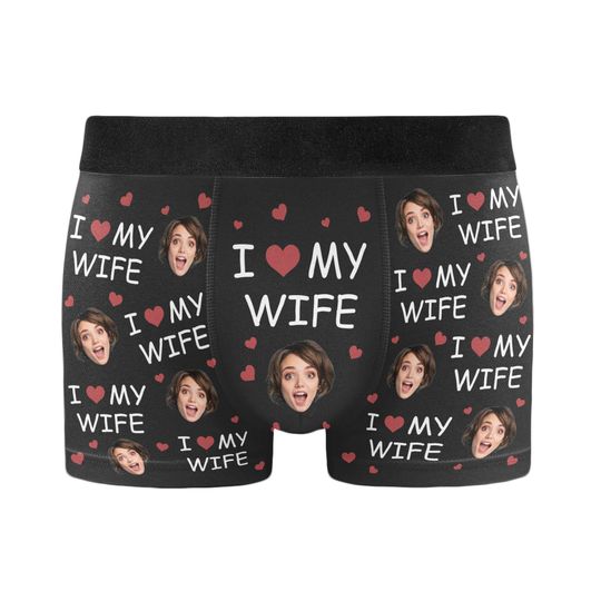 Discover I Love My Wife - Personalized Photo Men's Boxer Briefs - Anniversary Gifts For Men, Husband, Him