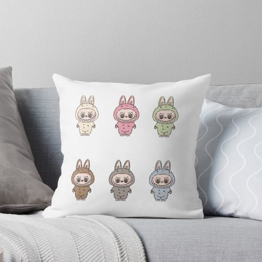 Discover Labubu the Monsters Macarons Vinyl Face Throw Pillows