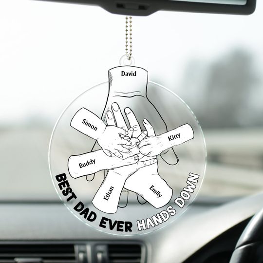 Discover Hands Down - Gift For Father - Personalize Acrylic Car Hanger