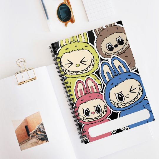 Discover Labubu Inspired Spiral Notebook, Labubu Themed Notebook