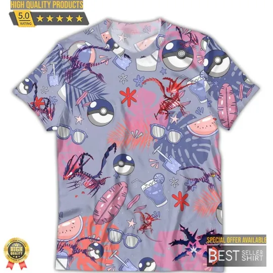 Discover PKM Eternatus Hawaiian 3d T shirts Aloha Anime Eternatus All Over Print Polo