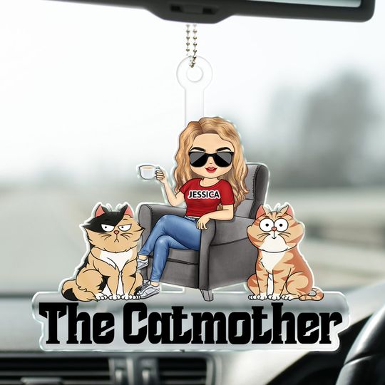 Discover The Cat Mother - Gift For Cat Moms, Cat Lovers - Personalized Acrylic Car Hanger