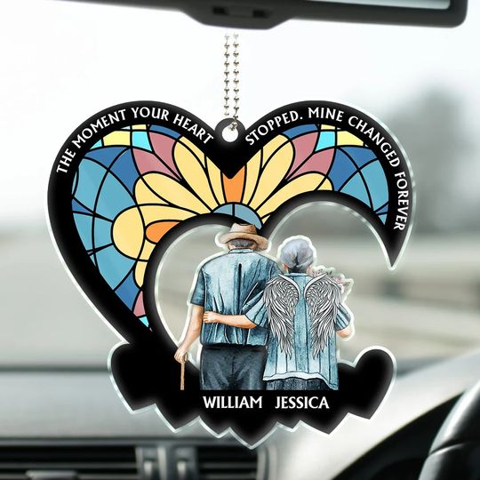 Discover The Moment Your Heart Stopped Memorial - Personalized Acrylic Car Hanger