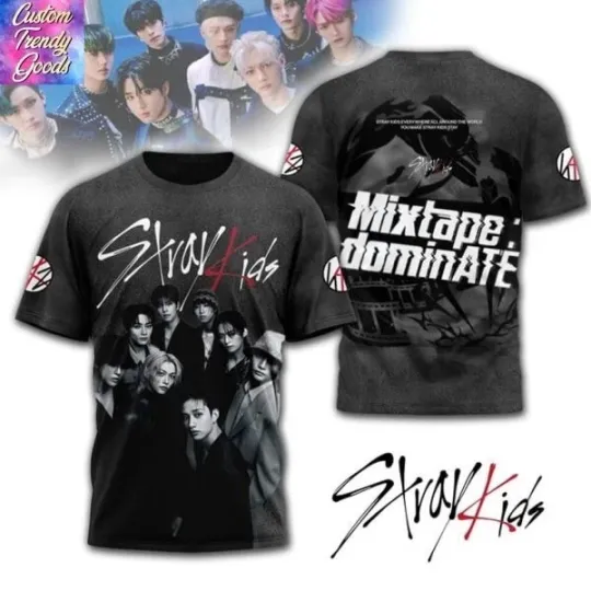 Discover Stray Kids Mixtape Dominate 3D Short Sleeve T-Shirt