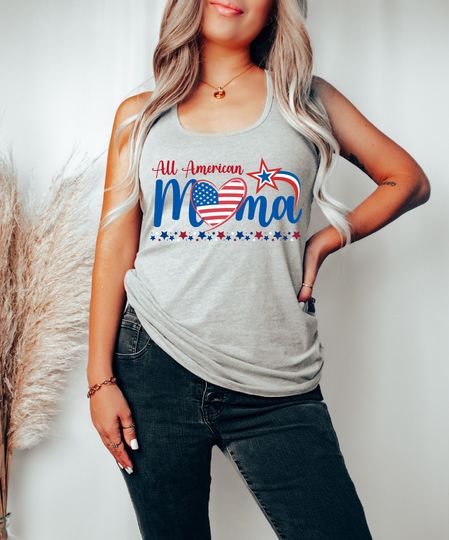 Discover All American Mama 4th July Tank Top For Mom July