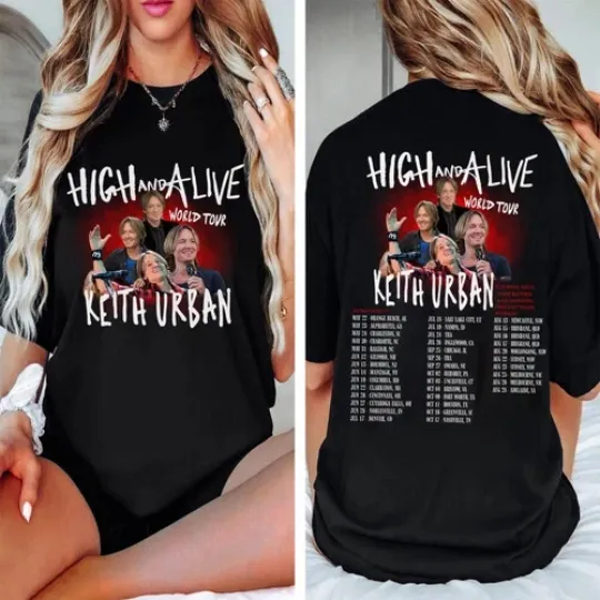 Discover Keith Urban High and Alive Tour 2025 Shirt, Keith Urban 2025 Concert T-Shirt