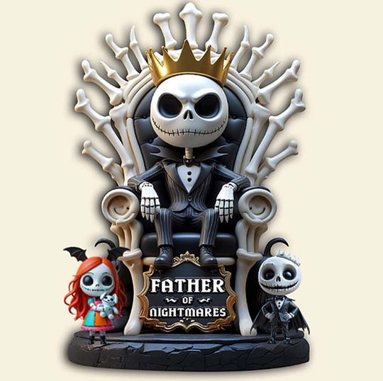 Discover Skelington Daddy Shaped Plaque, Skelington Sally Acrylic Plaque, Father or Nightmare Shaped Acrylic Plaque