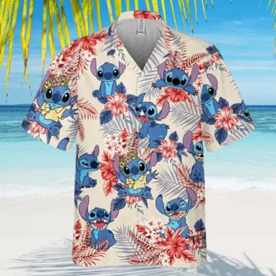 Discover Tropical Stitchh Hawaiian Shirt – 4th of July Aloha Style for Summer Vacation