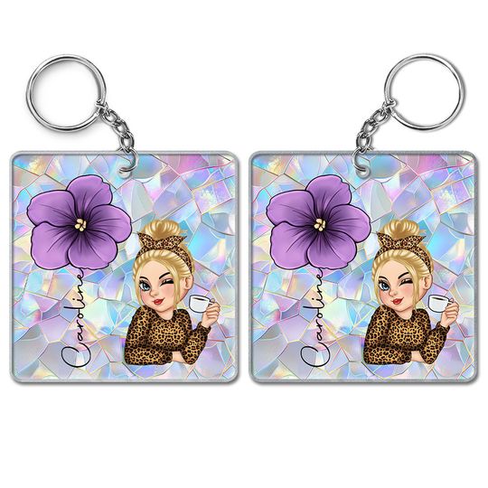 Discover Birth Month Flowers Woman Bloom Where You're Planted - Personalized Acrylic Keychain