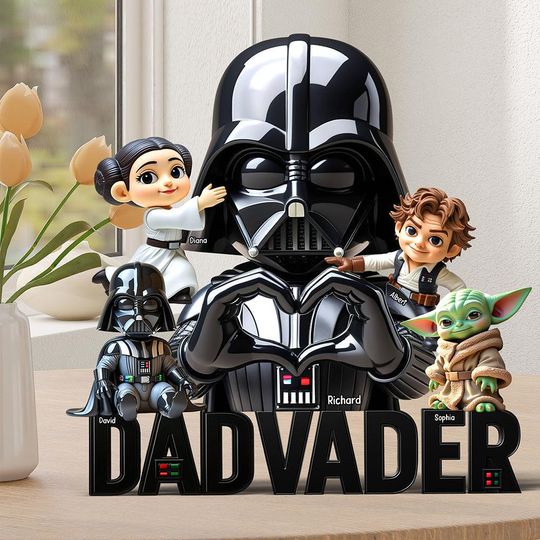 Discover Dadvader Shaped Acrylic Plaque, The Strongest Dad Acrylic Block, Best Dad In The Galaxy Shaped Plaque