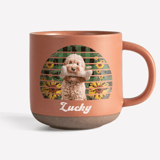 Discover Custom Dog Cat Photo Retro Pottery Mug