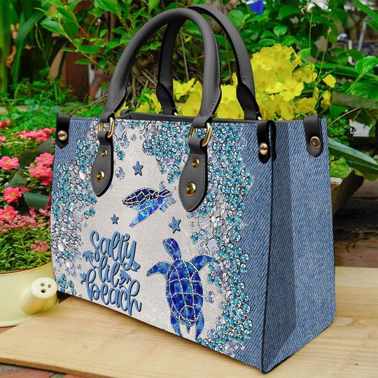 Discover Turtle Bling - Personalized Turtle Leather Handbag