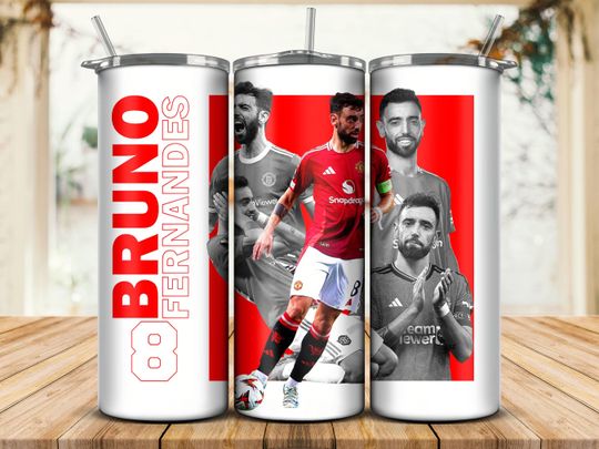 Discover Bruno Fernandes Png 20 oz Tumbler with Lid and Straw