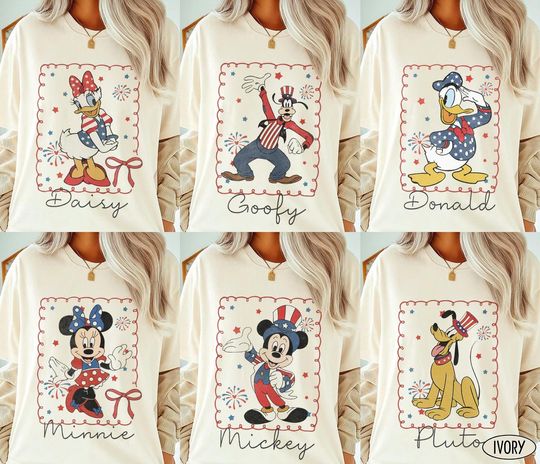 Discover Disneyyy Mickeyy and Friends Patriotic Disneyyy 4th of July Shirt, WDW Disneyyland Family America Fourth of July Shirt