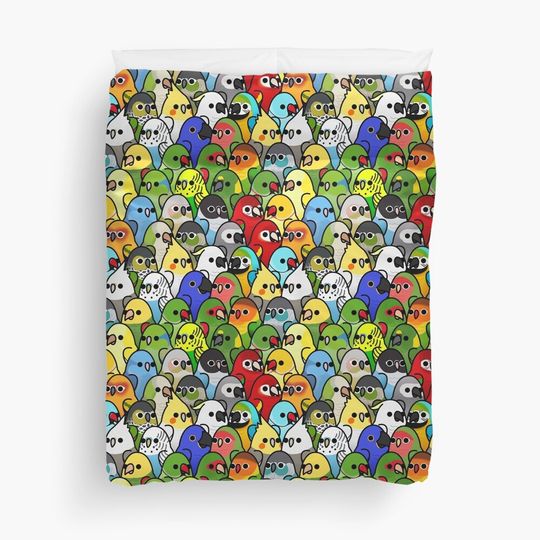 Discover Too Many Birds! Bird Squad Duvet Cover