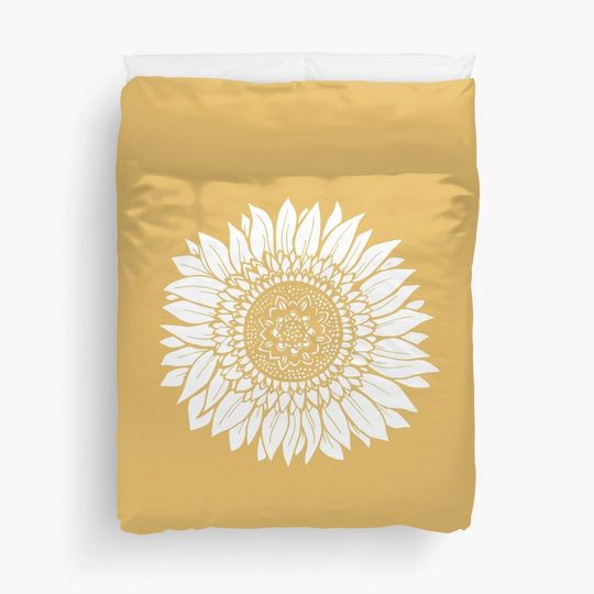 Discover Yellow Flower Drawing Tapestry Duvet Cover