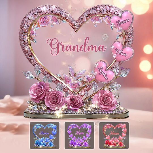 Discover Grandma's Mom's Sweethearts - Personalized Grandma Custom Shaped Acrylic Plaque