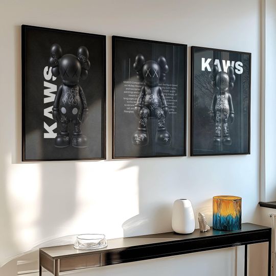 Discover Hypebeast Toys, Decor, Gift for Boyfriend, Kaws Graffiti Black and White Poster