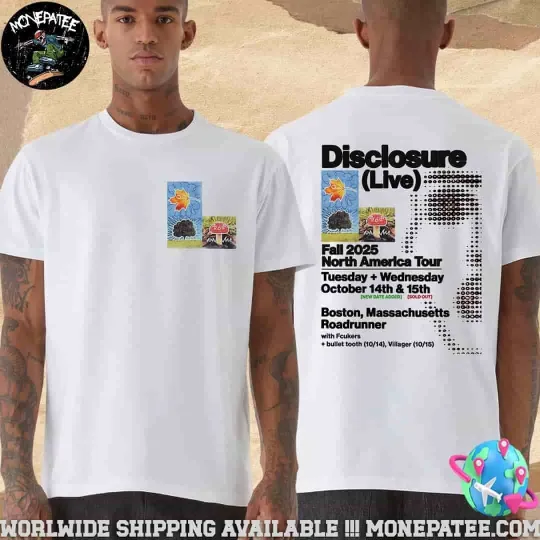 Discover Disclosure Fall North America Tour Dates List 2025 Merchandise 2 Sided T-Shirt