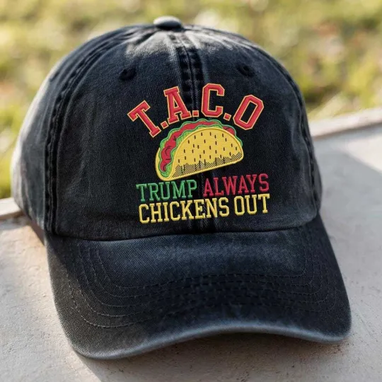 Discover Taco Trump Always Chickens Out Embroidered Hat, Subtle Taco Vintage Cap