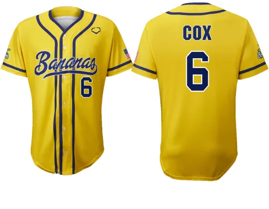 Discover Savannah Bananas RYAN COX Baseball Jersey size S-5XL BTT518