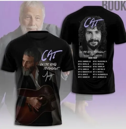 Discover New New Cat Stevens On The Road To Find Out Book Tour 2025 3D T-Shirts
