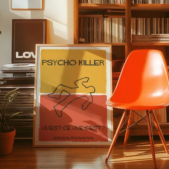 Discover Psycho Killer Song Lyric Poster, Indie Rock Band Wall Decor Poster