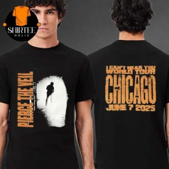 Discover Pierce The Veil Chicago 2025 Tinley P IL I Can’t Hear You World Tour 2 Sided Tee