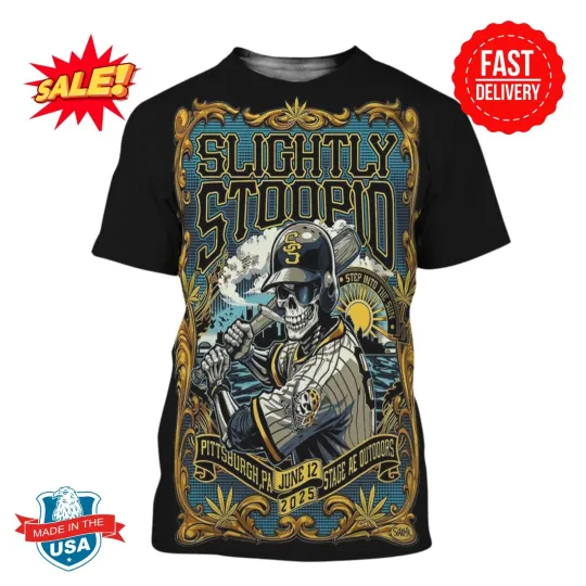 Discover Slightly Stoopid Event Poster Step Into The Sun On June 12 2025 3D Shirt