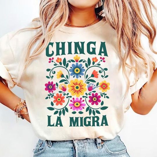 Discover Chinga La Migra Shirt, Abolish Ice Protest Shirt, No Human Is Illegal, Latino Protest Tee