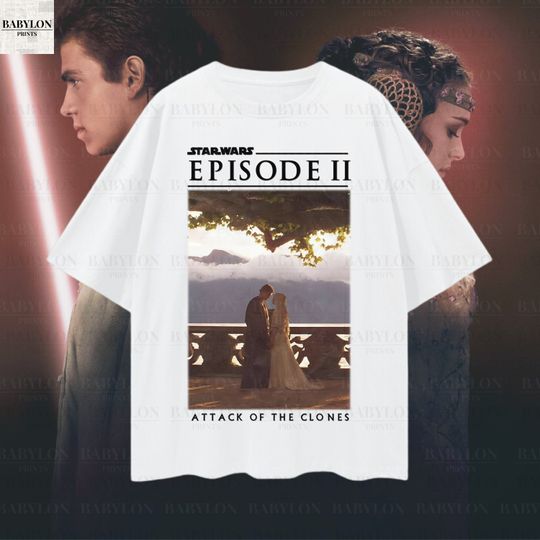 Discover Attack of The Clones Shirt, Starr Warss Movie Poster Shirt, Star War Fan Gift