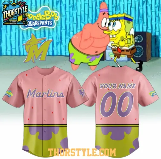 Discover Yc Custom Miami Marlin 2025 Spong*ebob Patrick Star Baseball Jersey
