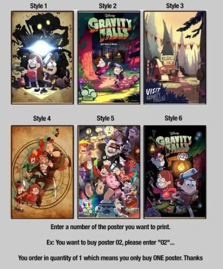 Discover Gravity Falls Poster No Frame, Movie Poster - 2025 Movie Poster Wall Decor