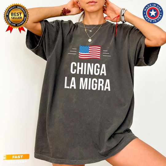 Discover Chinga La Migra, Fuck Trump ICE MAGA Fascism Shirt, Liberal Leftist Human Rights Activist, Pro Immigration Anti Deportation